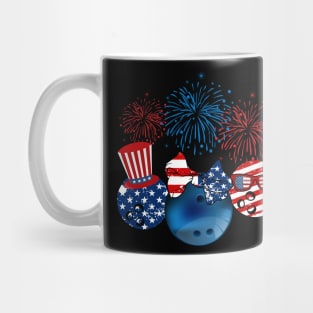 Bowling American Flag Fireworks Mug